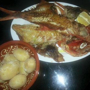 Vieja abierta con Papas Arrugadas